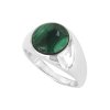 Sterling Silver Malachite Men's Ring