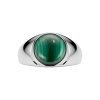 Sterling Silver Malachite Men's Ring