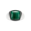 Sterling Silver Malachite Men's Ring
