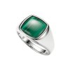 Sterling Silver Malachite Men's Ring