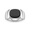 Sterling Silver Black Onyx Signet Men's Ring