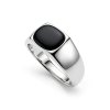 Sterling Silver Black Onyx Signet Men's Ring