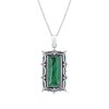 Sterling Silver Malachite Pendant With Chain 18 Inches