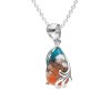 Blended Turquoise With Spiny Oyster Shell Sterling Silver Pendant With Chain