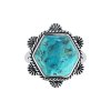 Sterling Silver Octagon Turquoise Earrings