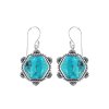 Sterling Silver Octagon Turquoise Earrings