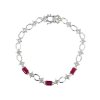 Sterling Silver Ruby Bracelet 7.25 Inches