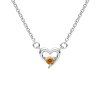 Sterling Silver Heart Necklace 18+2 Inches