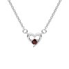 Sterling Silver Heart Necklace 18+2 Inches