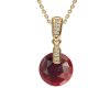 Sterling Silver Dyed Ruby Red Corundum & White Topaz Pendant With Chain 18 Inches