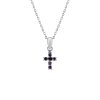 Sterling Silver African Amethyst Cross Pendant With Chain 18 Inches
