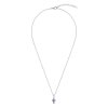 Sterling Silver African Amethyst Cross Pendant With Chain 18 Inches