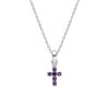 Sterling Silver African Amethyst Cross Pendant With Chain 18 Inches