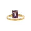 Sterling Silver Amethyst Ring Over 18K Yellow Gold Plated