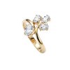 Sterling Silver White Cubic Zirconia Ring Over 18K Yellow Gold Plated
