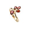 Sterling Silver Garnet Ring Over 18K Yellow Gold Plated