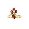 Sterling Silver Garnet Ring Over 18K Yellow Gold Plated