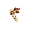Sterling Silver Garnet Ring Over 18K Yellow Gold Plated