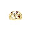 Sterling Silver  Multi Gemstone Ring Over 18K Yellow Gold Plated
