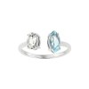 Sterling Silver Sky Blue Topaz & White Topaz Ring