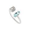 Sterling Silver Sky Blue Topaz & White Topaz Ring