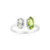 Sterling Silver Peridot & White Topaz Ring