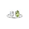 Sterling Silver Peridot & White Topaz Ring