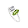 Sterling Silver Peridot & White Topaz Ring