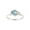 Sterling Silver Sky Blue Topaz & White Topaz Ring
