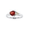 Sterling Silver Garnet & White Topaz Ring