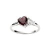 Sterling Silver Garnet & White Topaz Ring