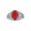 Sterling Silver Carnelian Men's Ring Over 18K Yellow Gold Plated