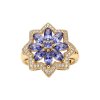 Sterling Silver Tanzanite Ring Over 18K Yellow Gold Plated