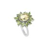 Sterling Silver Lemon Quartz & Peridot Ring