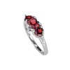 Sterling Silver Garnet Heart Ring