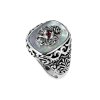 Sterling Silver Mother of Pearl & Garnet Men's  Ring