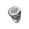 Sterling Silver Mother of Pearl & Garnet Men's  Ring