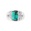 Sterling Silver Turquoise & White Zircon Men's  Ring