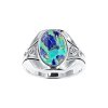 Sterling Silver Turquoise With Lapis & White Cubic Zirconia Men's  Ring