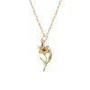 Sterling Silver Daffodil Pendant Over 18K Yellow Gold Plated With Chain 18 Inches