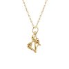 Sterling Silver Lily Of The Valley Pendant Over 18K Yellow Gold Plated With Chain 18 Inches