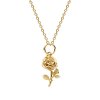 Sterling Silver Rose Pendant Over 18K Yellow Gold Plated With Chain 18 Inches