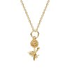 Sterling Silver Marigold Pendant Over 18K Yellow Gold Plated With Chain 18 Inches