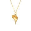 Sterling Silver Narcissus Pendant Over 18K Yellow Gold Plated With Chain 18 Inches