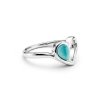 Sterling Silver Heart Larimar Ring