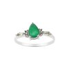 Sterling Silver Emerald & White Zircon Ring