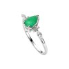 Sterling Silver Emerald & White Zircon Ring