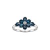 London Blue Topaz & White Zircon Sterling Silver Ring