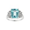 Sterling Silver Sky Blue Topaz & White Zircon Ring
