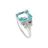 Sterling Silver Sky Blue Topaz & White Zircon Ring